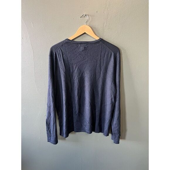 Banana Republic Mens Blue Silk Cashmere Pullover Sweatshirt Size Large - Picture 2 of 3